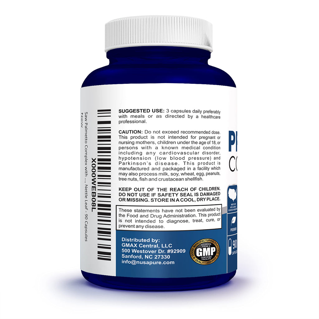 NusaPure Saw Prostate Palmetto Complex (Plant Sterol Complex, Nettle Root, Pygeum Bark, Graviola) - 90 Capsules NusaPure Au supplements