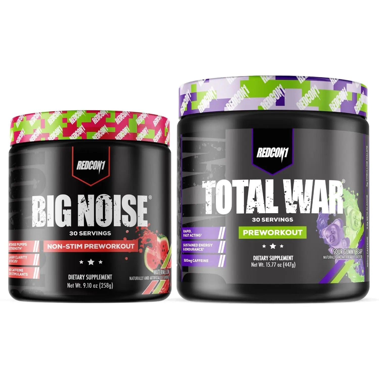 REDCON1 Total War Preworkout (Sour Gummy Bear) & Big Noise Non-Stim Preworkout REDCON1 Au supplements
