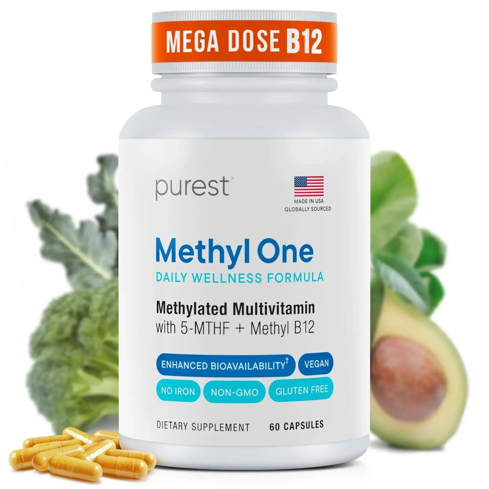 Purest® Methylated Multivitamin for Men & Women | Methylated B12 1000mcg, Biotin, B Complex with 600mcg Vitamin D, Vitamin C, E, A, Methylfolate | Super Natural Goods Au supplements