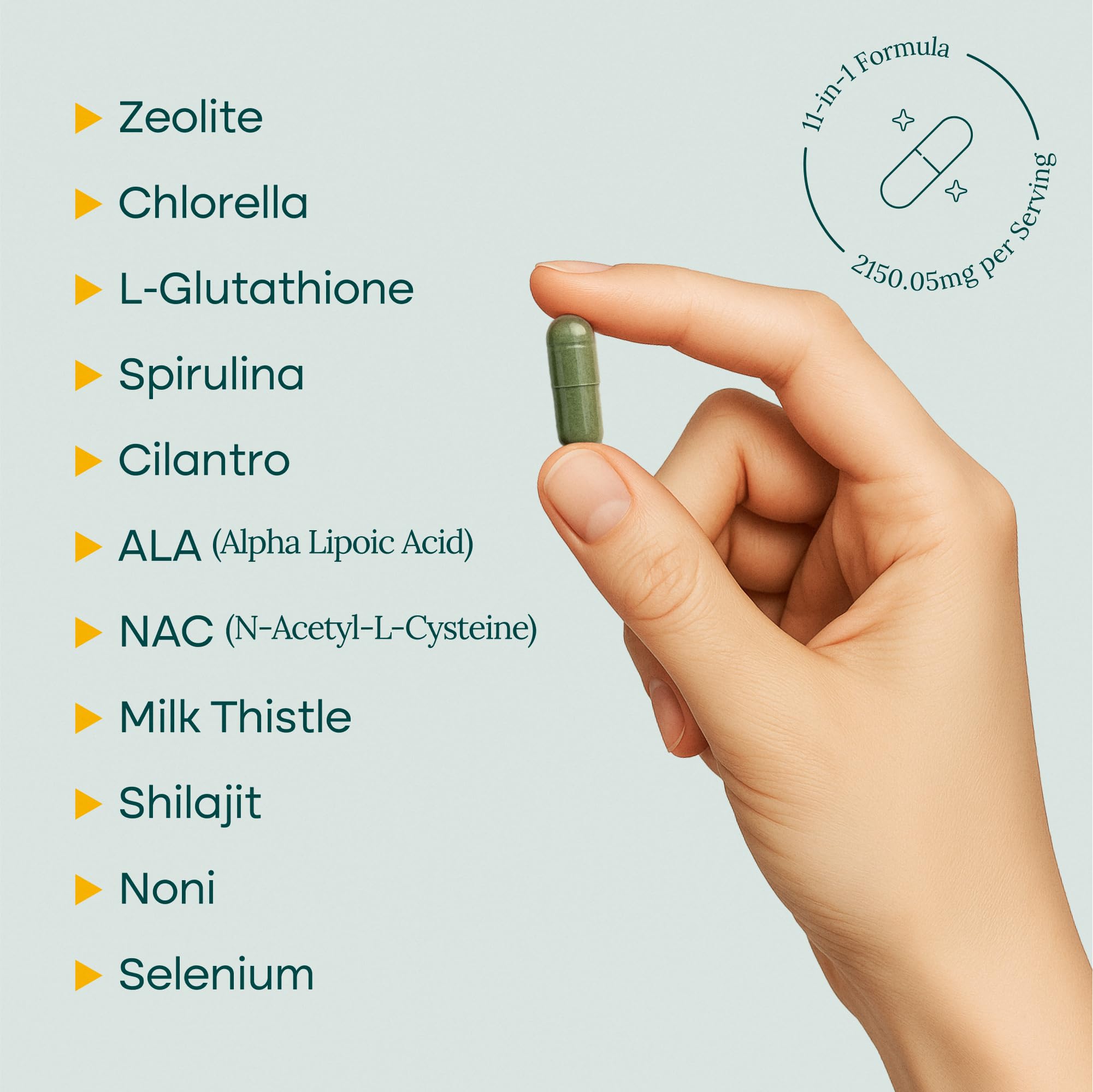Liver Cleanse Detox & Repair - Microplastics Detox & Zeolite Supplement for Gut Health, Cognition & Natural Energy - Glutathione, NAC, Chlorella, Spirulina