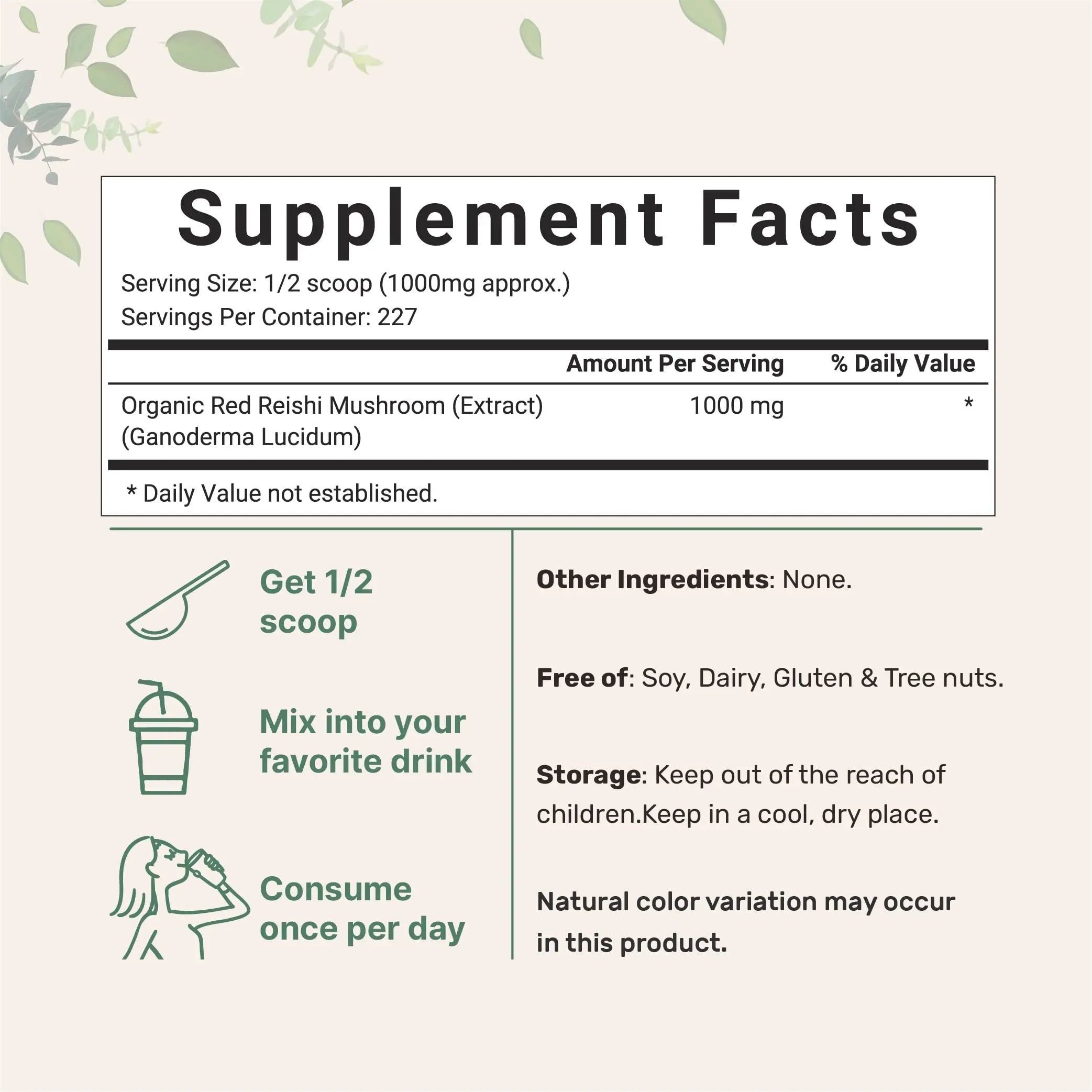 Micro Ingredients Sustainably US Grown, Organic Reishi Mushroom Powder, 8 Ounce Micro Ingredients Au supplements