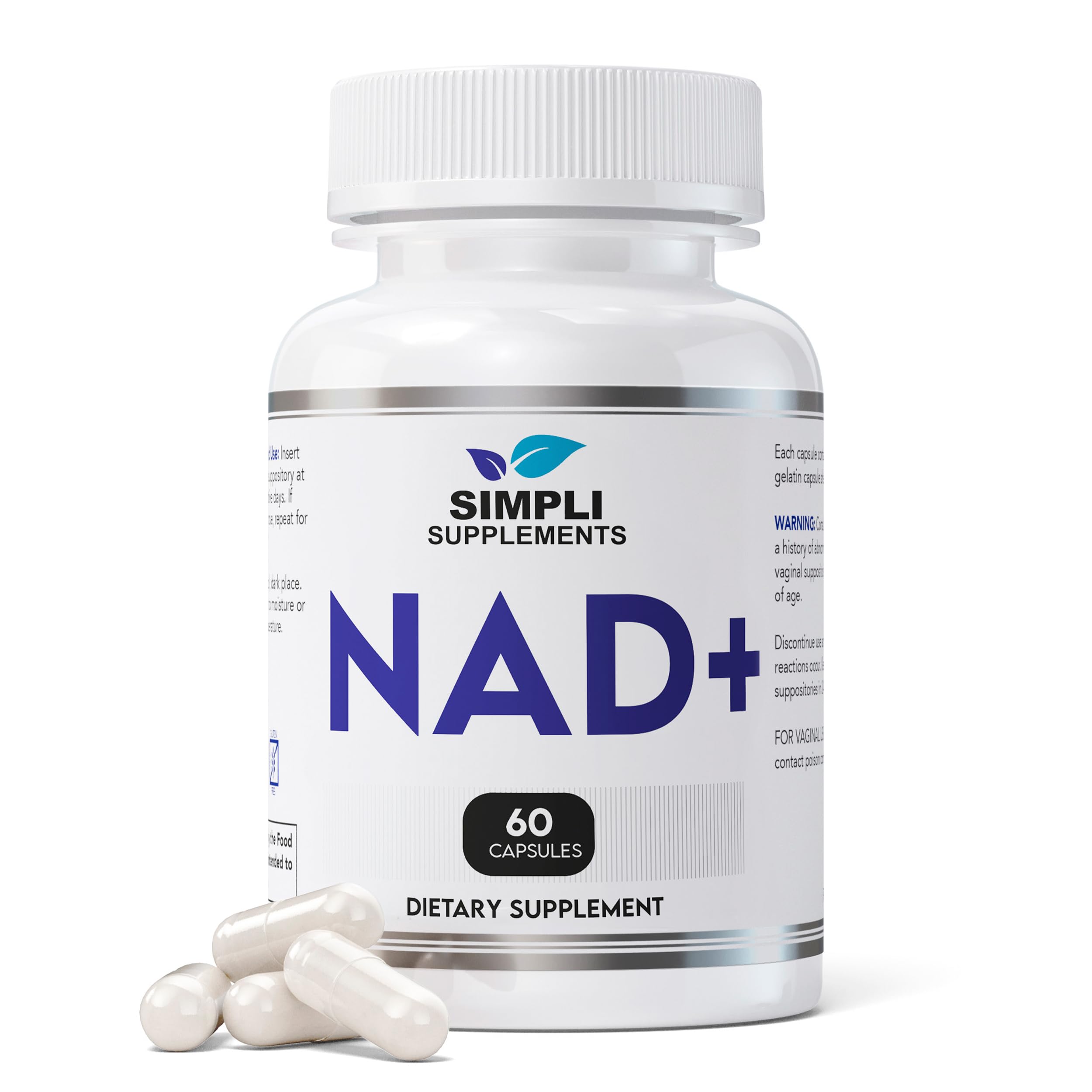 NAD Supplement for Anti-Aging and Cell Regeneration | NAD Booster 500mg Per Serving | NMN Supplement Alternative | Similar to Nicotinamide Riboside | 60 Capsules (30 Day Supply) Simpli Supplements Au supplements
