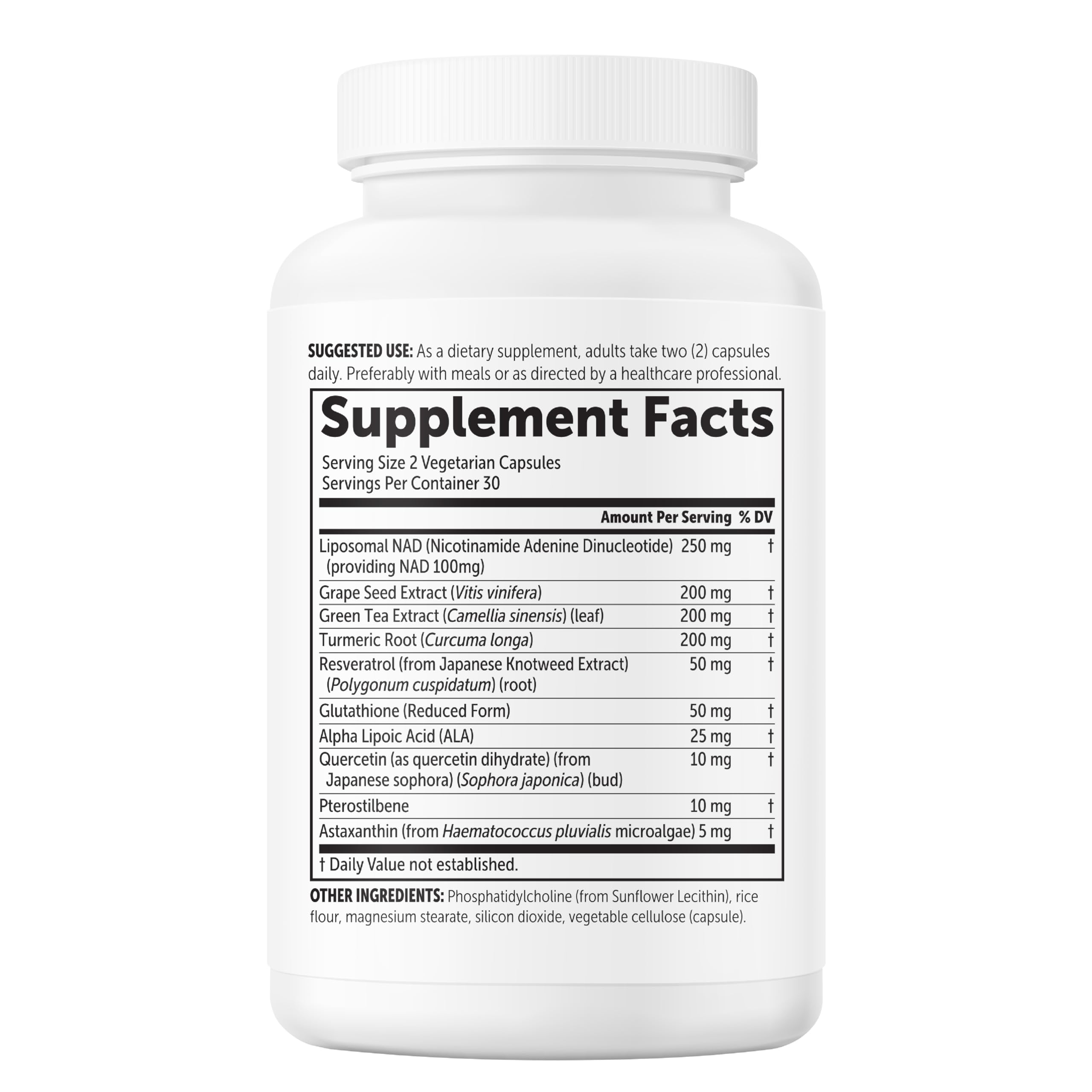 Micro Ingredients Liposomal NAD+ Ultimate Complex 1,000mg | 60 Veggie Capsules | NMN Pathway Formula | 10-in-1 with Resveratrol, Glutathione, & Astaxanthin