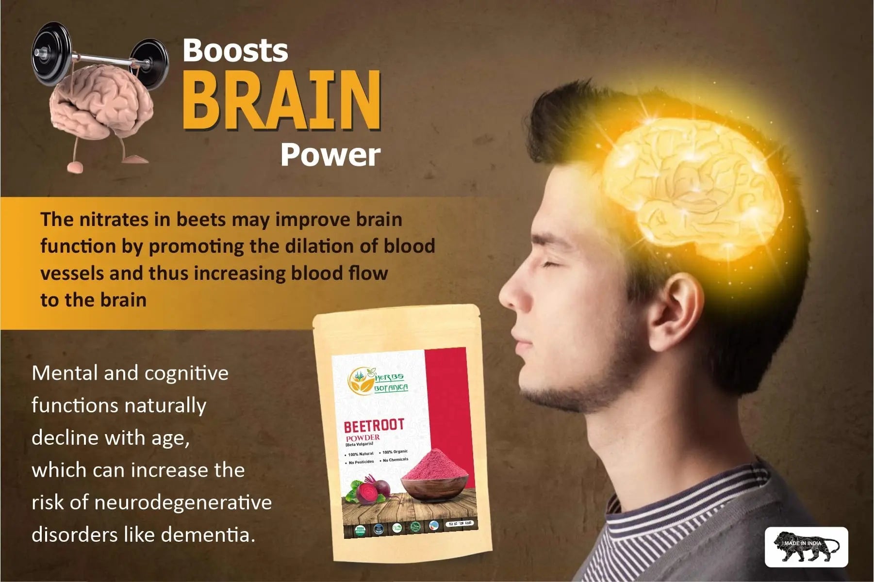 Herbs Botanica Beetroot Powder Organic for Baking and Smoothies | Nitric Oxide Suppement Herbs Botanica Au supplements