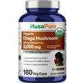 NusaPure Chaga Mushroom 20:1 Extract, 150 mg Equivalent to 3,000mg per Veggie Capsule, 180 Count, USDA Organic, Vegan, Non-GMO NusaPure Au supplements