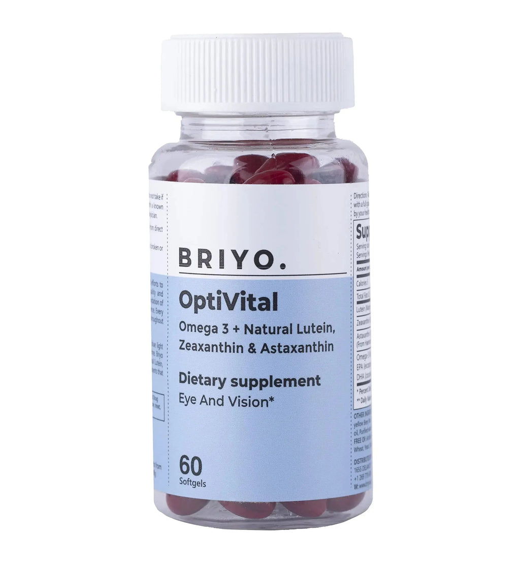 Briyo OptiVital Eye Health Supplement – Lutein, Zeaxanthin, Astaxanthin & Omega-3 from Natural Sources – Supports Vision Briyosis Au supplements