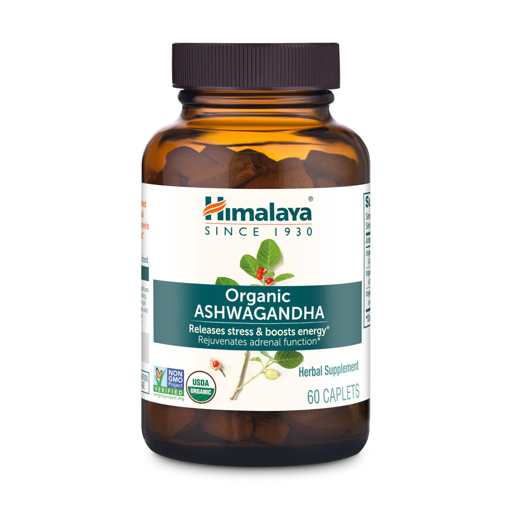 Himalaya Organic Ashwagandha Root, 2 Month Supply - Herbal Adrenal Support Supplements for Stress Relief and Energy Support - USDA Organic, Non-GMO, Vegan