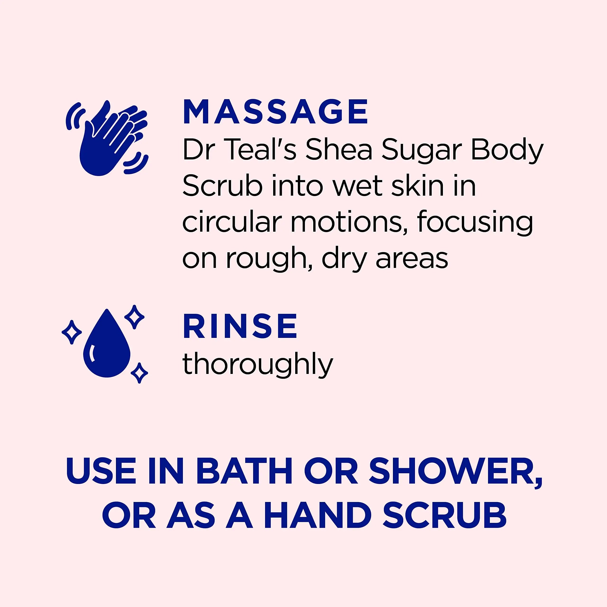 Dr Teal's Shea Sugar Body Scrub, Rose with Essential Oil, 19 oz (Pack of 3) Packaging May Dr Teal's Au supplements