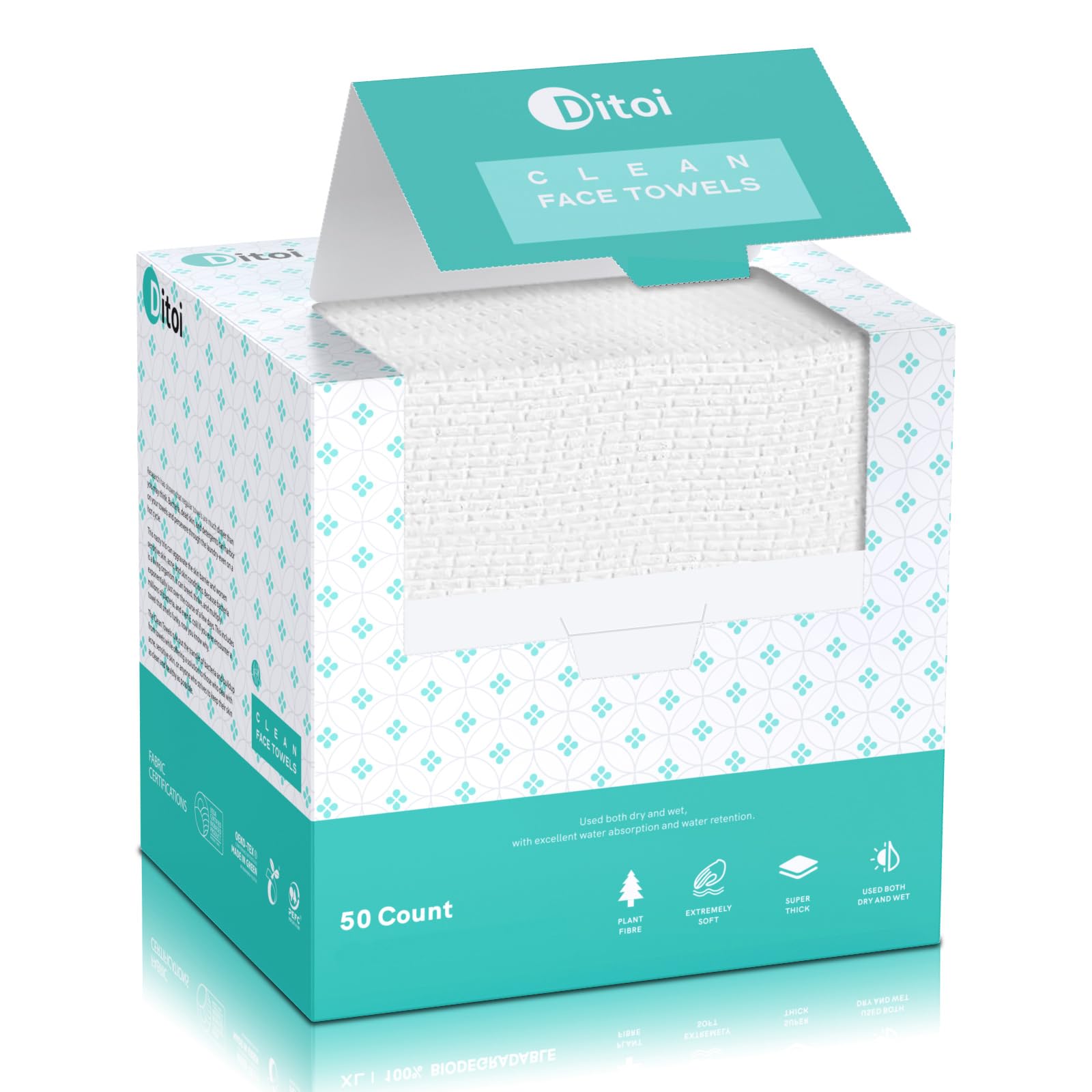 Face Towels, 10"×12" Disposable Face Towel, Face Towelettes XL, Ultra Soft Makeup Remover Dry Wipes
