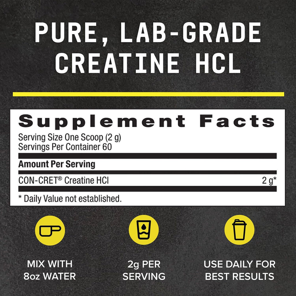 BEYOND RAW Creatine HCl Powder, Science Backed, Lab Grade, Creatine for Women & Men, Muscle Strength, Energy Production, Athletic Performance, Cognitive Support,