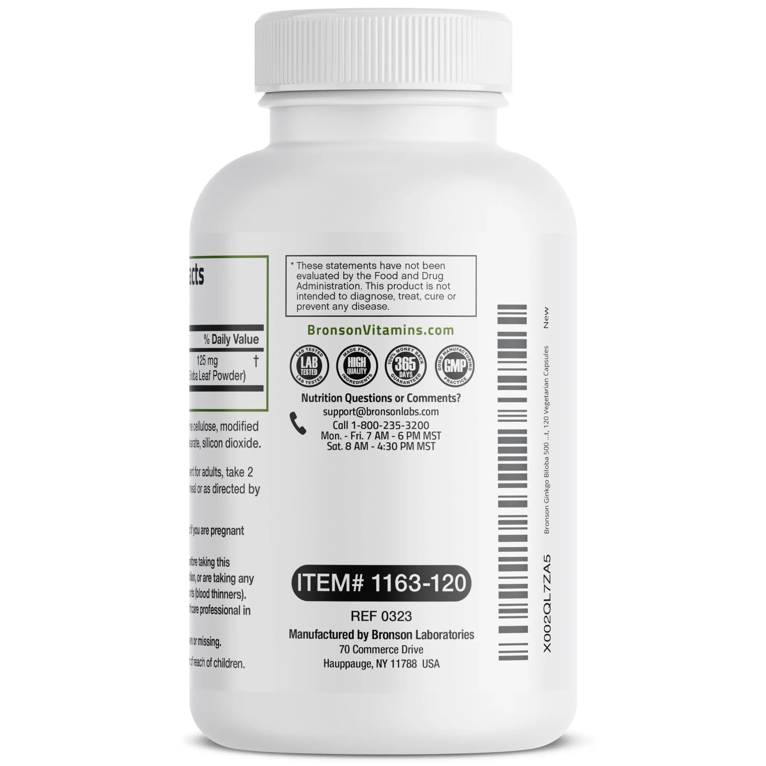 Bronson Ginkgo Biloba Extra Strength 125mg (4:1 Extract) Equivalent to 500mg Bronson Au supplements