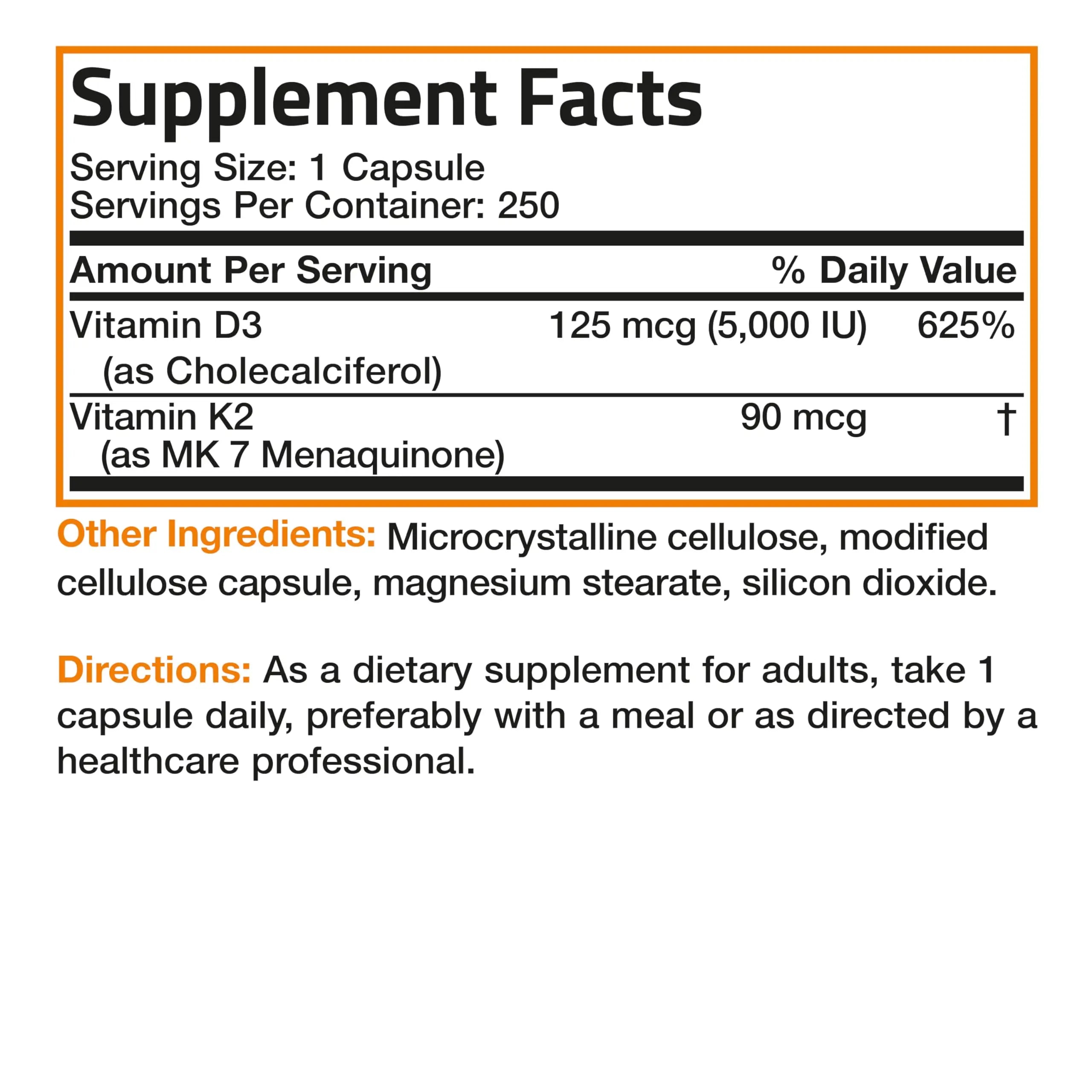 Bronson Vitamin K2 (MK7) with D3 Supplement Bone and Heart Health Non-GMO Bronson Au supplements