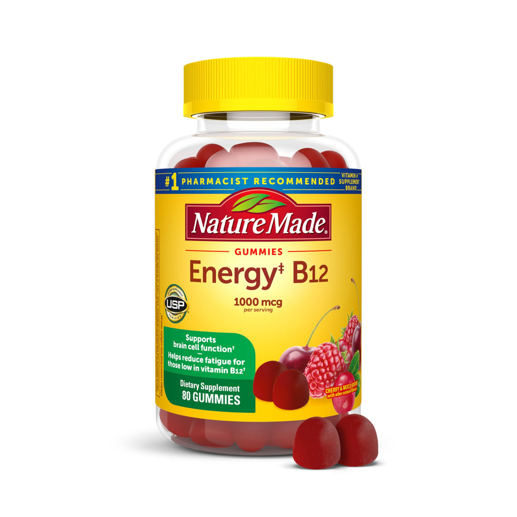 Nature Made Vitamin B12 Gummies 1000 mcg per serving, Dietary Supplement for Energy Metabolism Support, B12 Vitamins