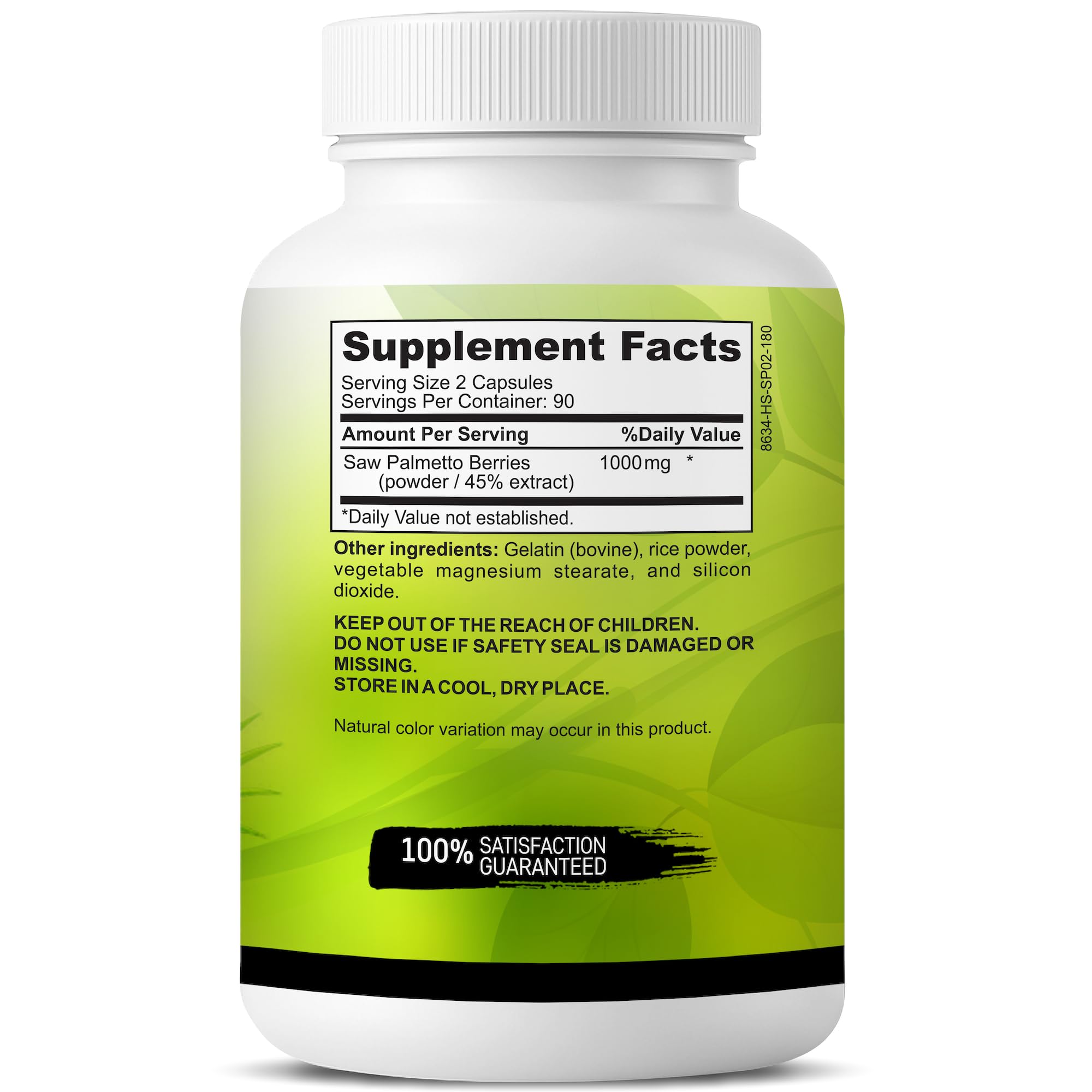 USA Grown Saw Palmetto | 180 Capsules Prostate Health Supplement | Hair Growth for Men & Women | Support to Help Maintain Normal Urination Frequency