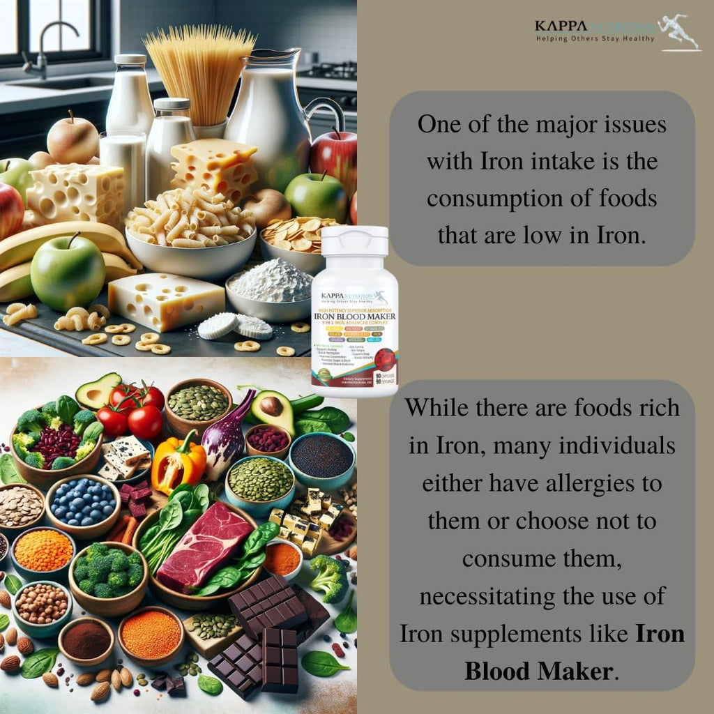 KAPPA NUTRITION Iron 26mg, Vitamin C & Orange 150mg, Folate 667mcg DFE, Vitamin B12, Beetroot, Brewers Yeast, Broccoli & MCT Oil 9 in 1 Advanced Complex (90 Capsules) KAPPA NUTRITION Au supplements
