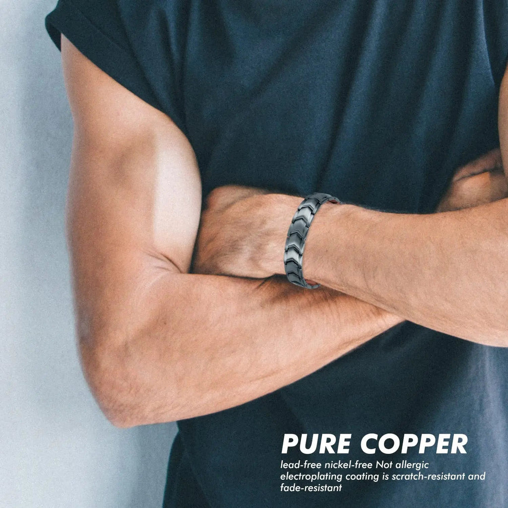 Auinz - Copper Bracelets for Men - 99.99% Solid Pure Copper Magnetic Bracelets Double-Row Auinz Au supplements