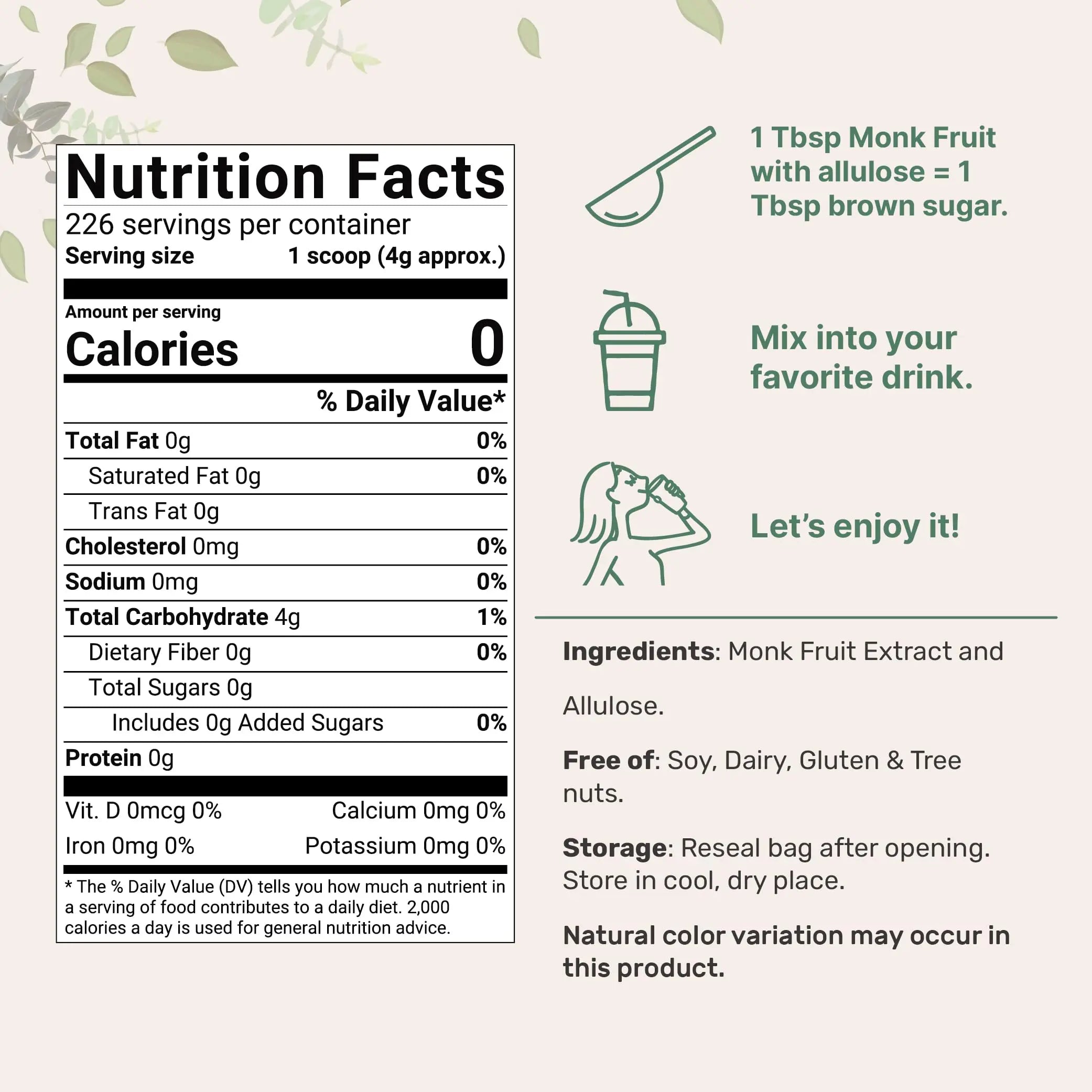 Golden Monk Fruit Sweetener with Allulose, 2 lbs | No Erythritol, No Aftertaste Micro Ingredients Au supplements