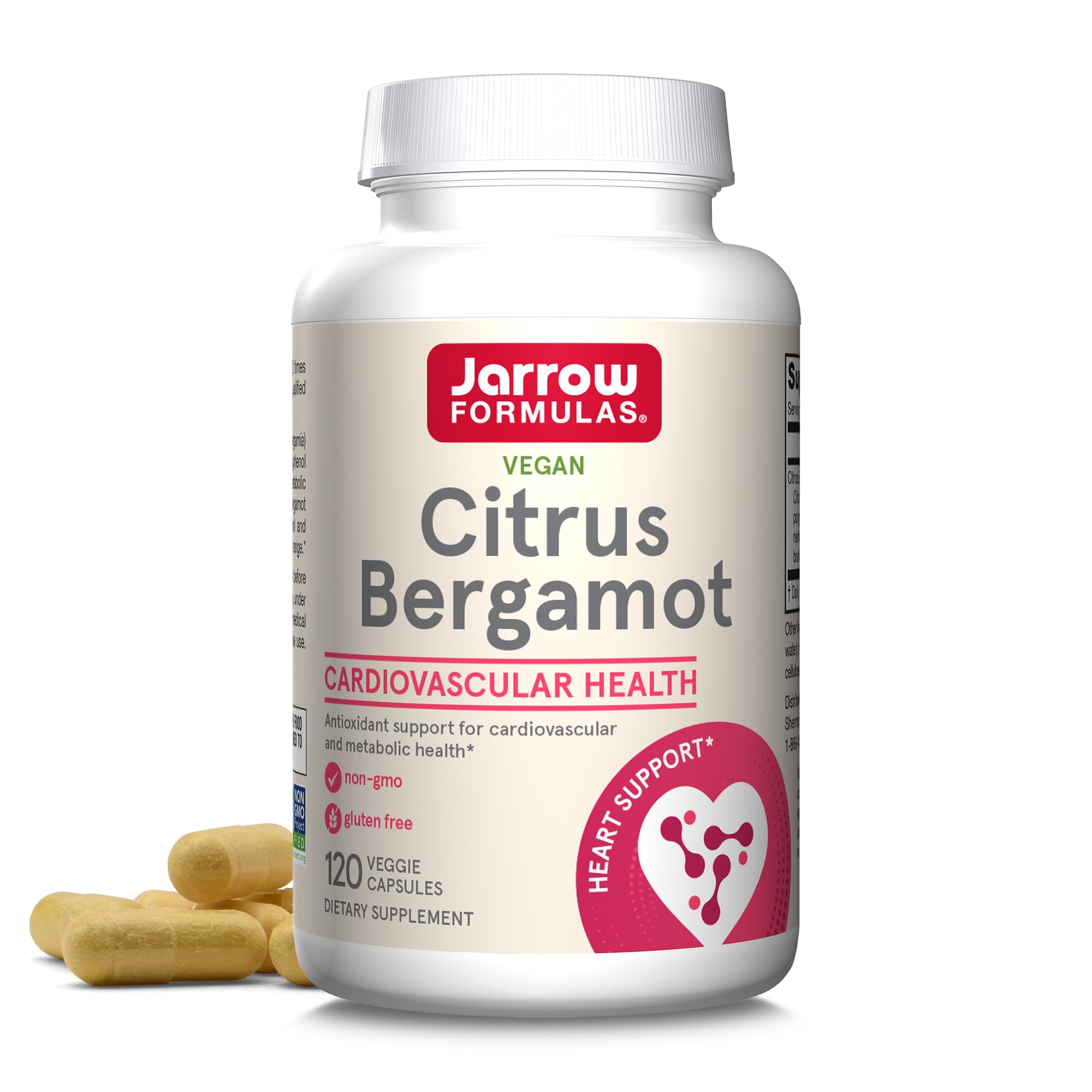 Jarrow Formulas Citrus Bergamot Supplement 500 mg - 120 Servings (Veggie Caps) - Antioxidant Support for Cardiovascular & Metabolic Health - Dietary Supplement