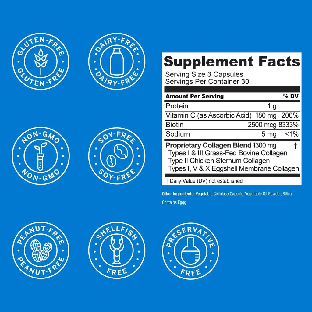 Live Conscious Beyond Collagen Multi Collagen Capsules - Types I, II, III, V & X - Hydrolyzed Blend with Biotin & Vitamin C Live Conscious Au supplements