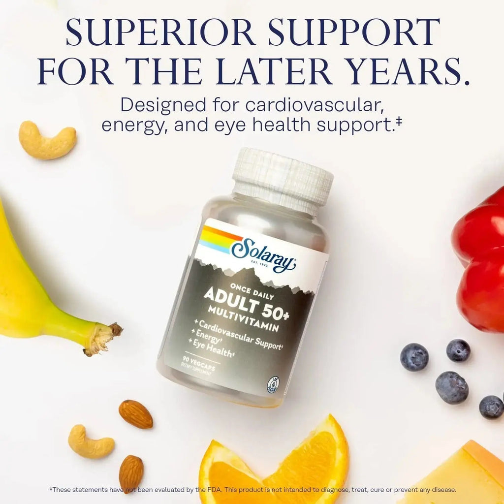 Solaray Once Daily Adult 50+ Complete Multivitamin for Women & Men, Essential Vitamins & Chelated Minerals for Healthy Energy, Heart, Brain & Immune Support SOLARAY Au supplements