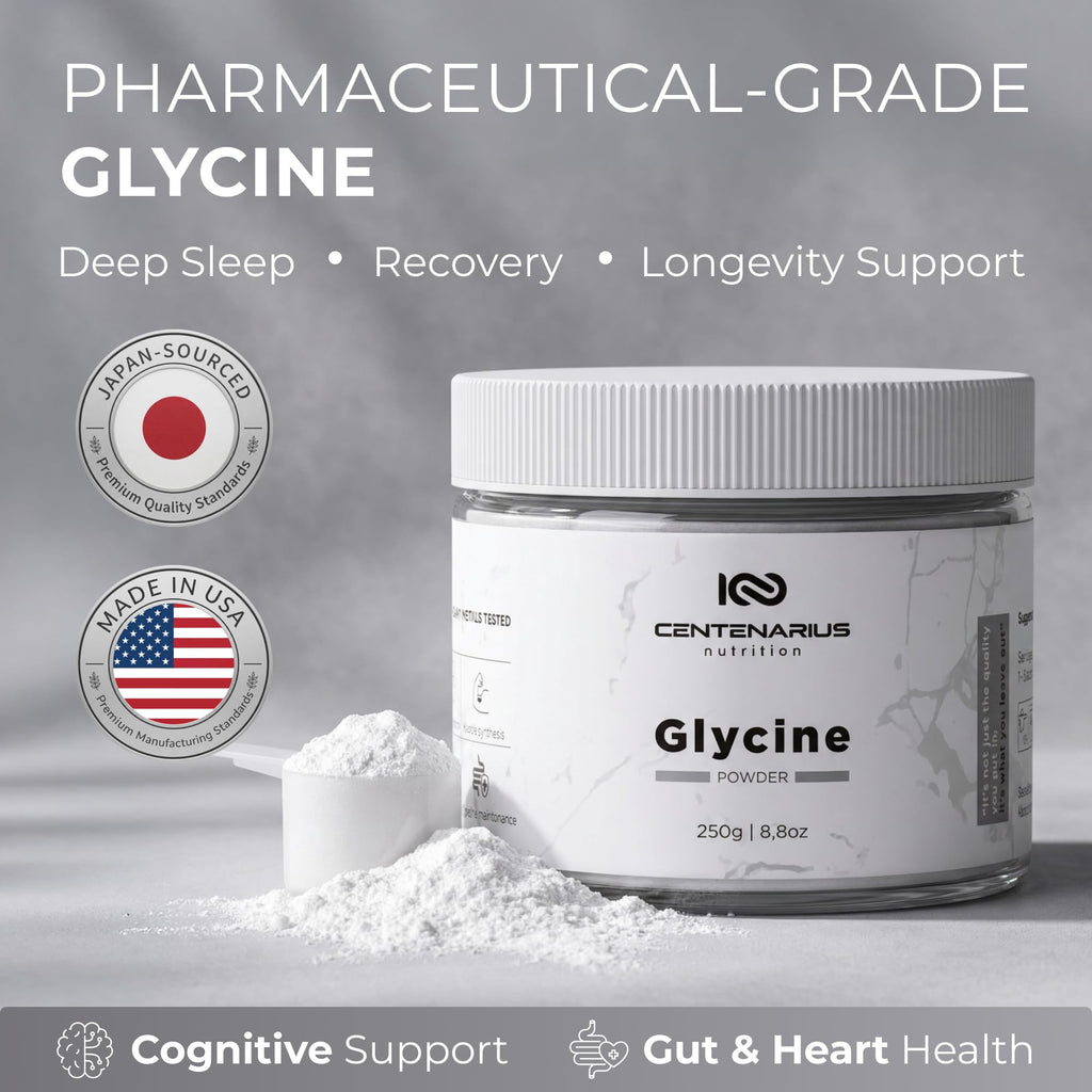 Premium Glycine Powder 250g | Amino Acids Supplement for Post Workout Muscle Recovery, Digestion, Sleep Aid + More - Vegan, Additive-Free