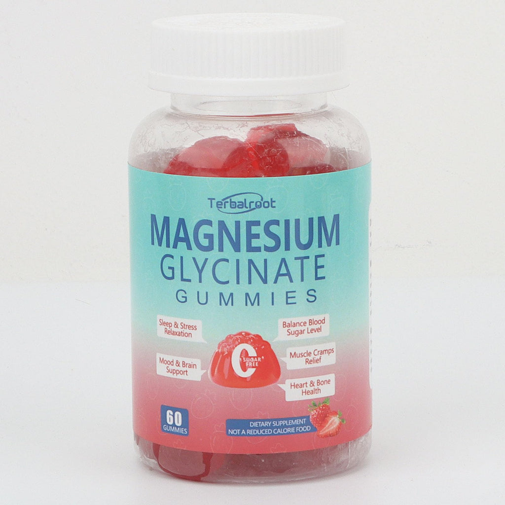 Magnesium Glycinate Gummies 400mg, Sleep & Relaxation Support, Sugar Free Vegan Magnesium Gummies for Adults Magnesium Supplements for Muscle Cramps, Stress Relief, Calm Mood,High Absorption, 60 Count Terbalroot Au supplements