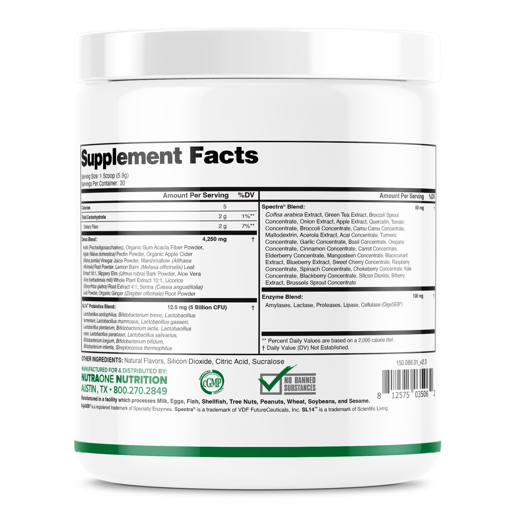 DetoxOne Daily Gut Health Powder* |  Supports Normal/Healthy Digestive Function*| Promotes Detoxification*| Boost Energy & Improves Nutrient Absorption*