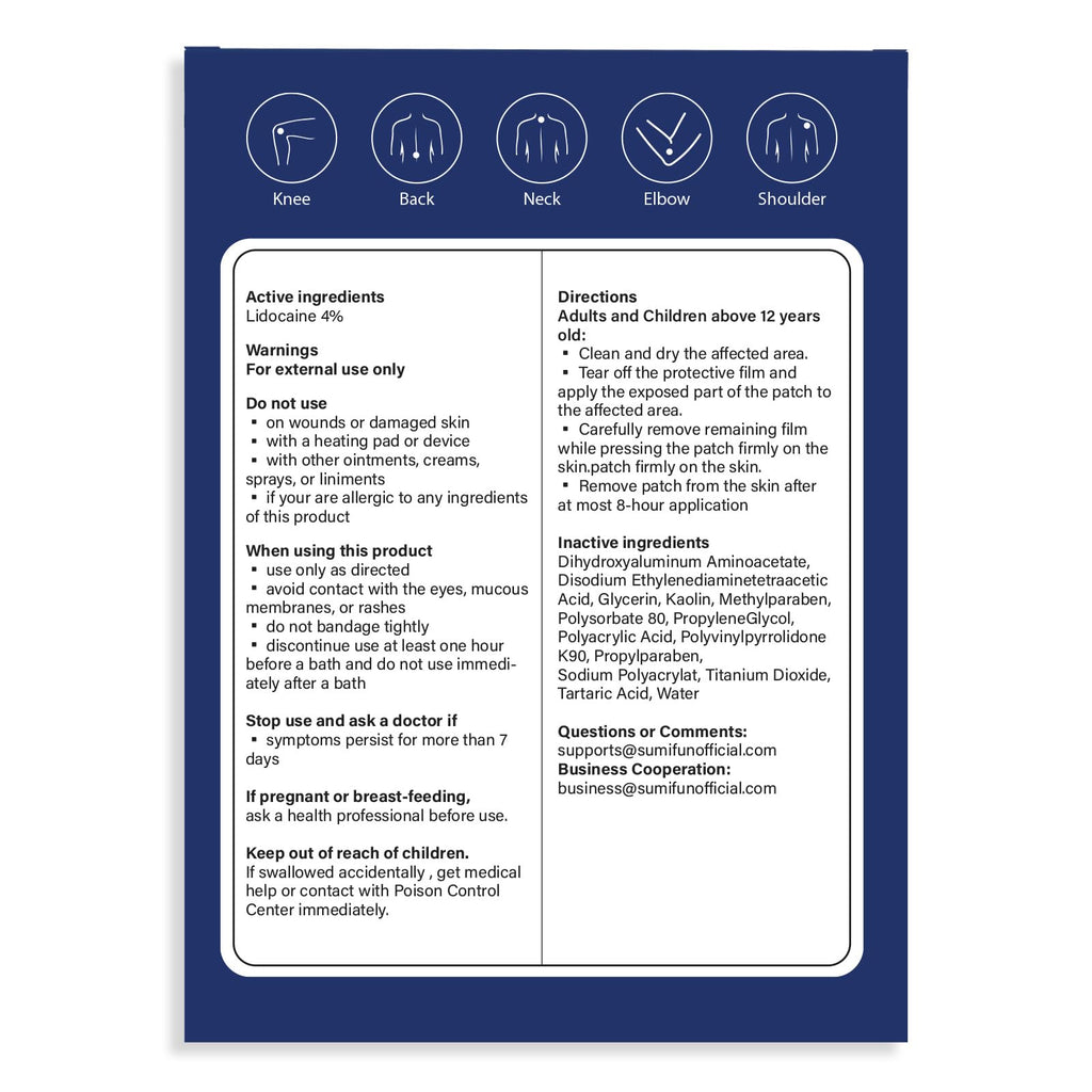 Sumifun 4% Lidocaine Patches Maximum Strength - 30 Count Pain Relief Patches for Back, Shoulder, Elbow, Knee, Muscle & Joint - Lower Back Pain Relief Products - Pain Patches Maximum Strength Lidocaine Sumifun Au supplements