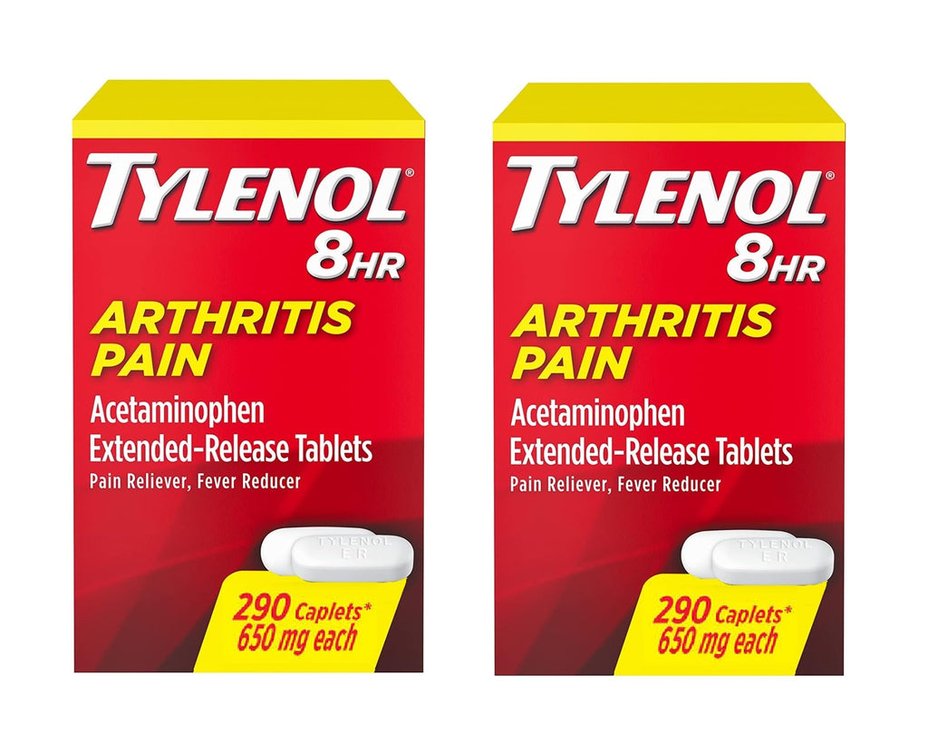 Tylenol Arthritis Pain Extended Release Tablets with Acetaminophen for Joint Pain, 290 Caplets (Pack of 2) (Package May Vary) Tylenol Au supplements