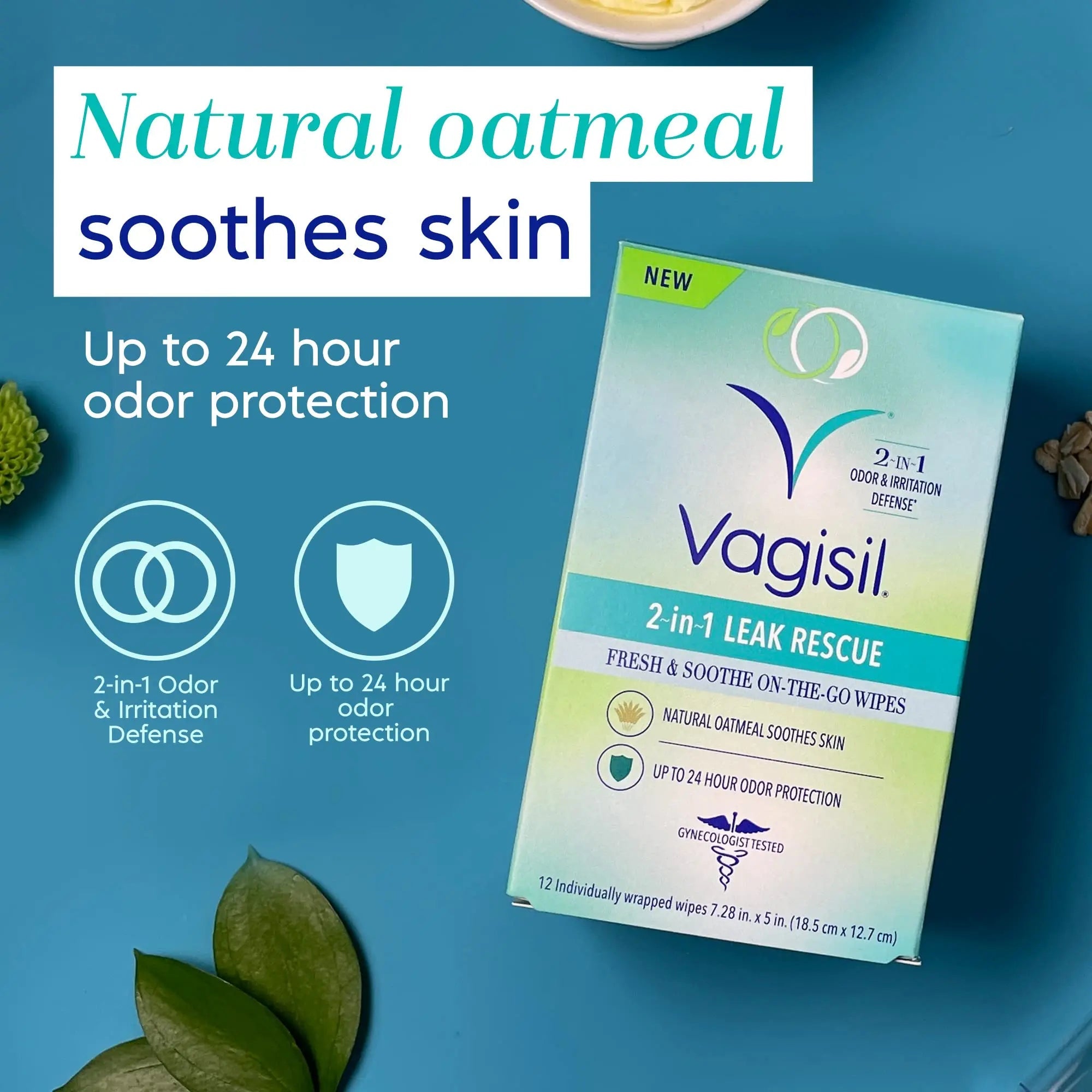 Vagisil 2-in-1 Leak Rescue Intimate Feminine Wipes for Women, Gynecologist Tested Vagisil Au supplements