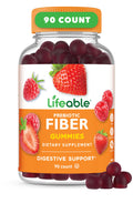 Lifeable Prebiotic Fiber Gummies for Adults | 5g | Great Tasting Fiber Supplement Gummies | Prebiotic Gummies for Digestive Health