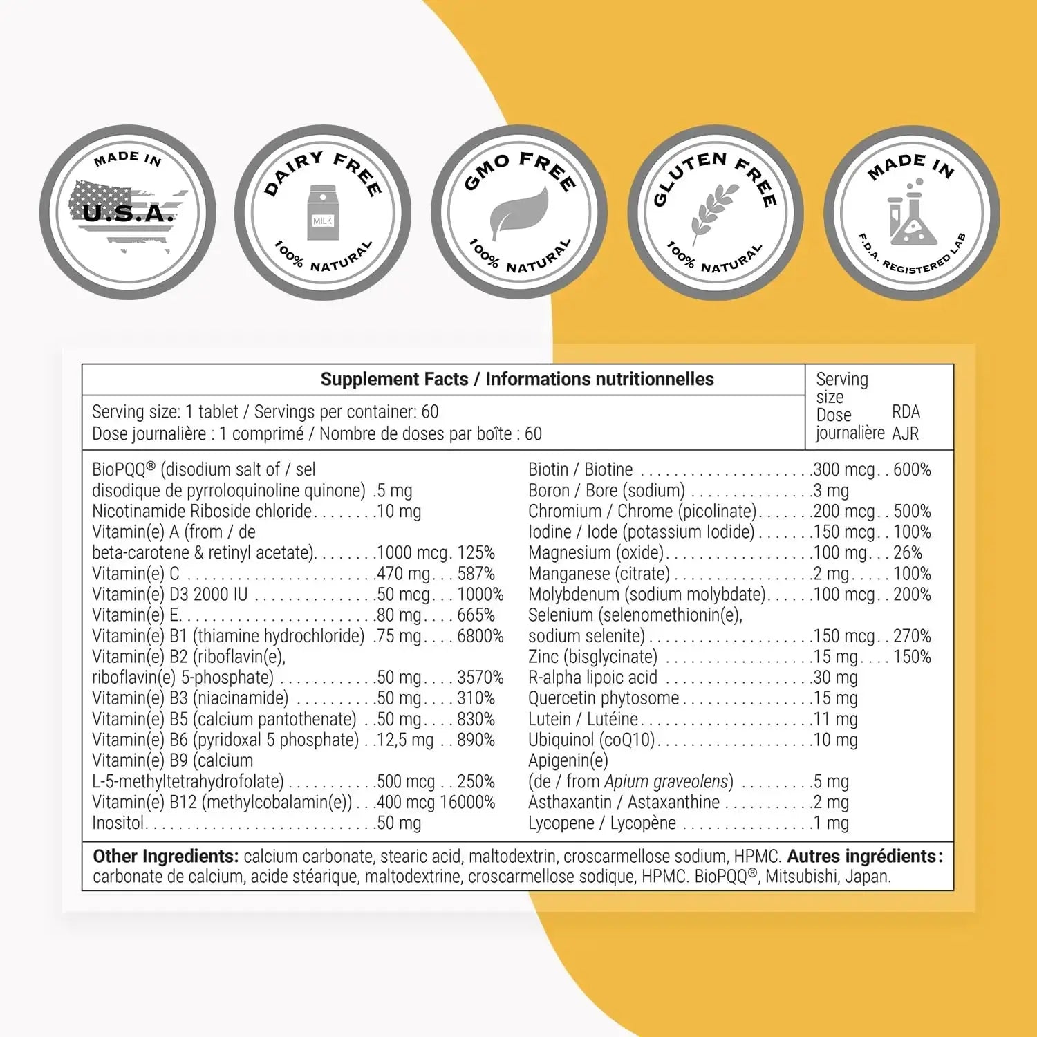 Supersmart - Daily 1® Timed Release - Multivitamin Supplement for Women & Men - with BioPQQ®, Vitamin A, B, C, D & E, Biotin, Quercetin & Fisetin | Supersmart Au supplements