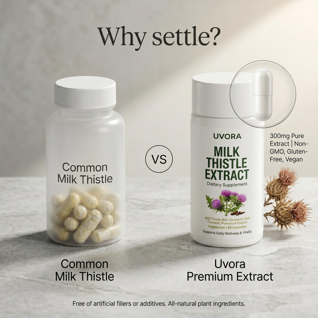 Uvora - Milk Thistle Extract,Uvora Premium Herbal Supplement with Milk Thistle Extract & Antioxidants – Supports Natural ification