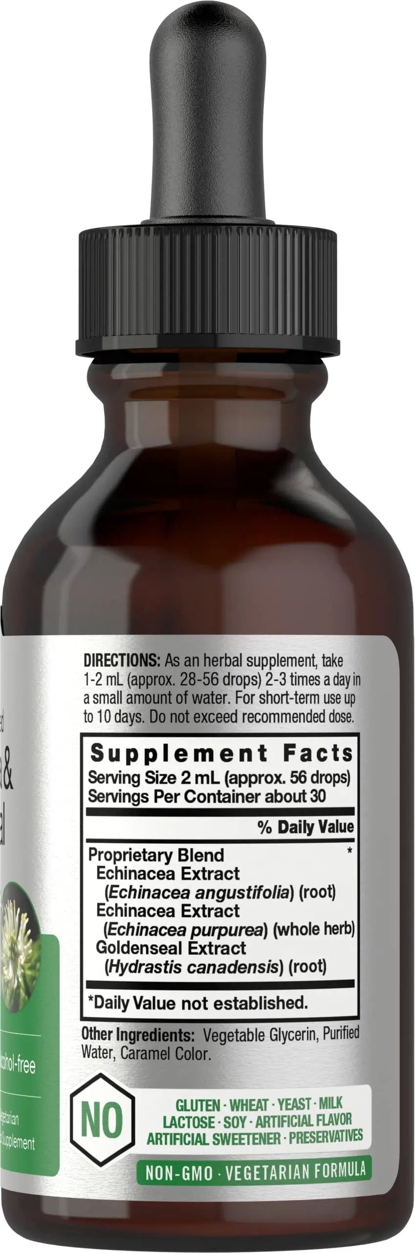 Echinacea Goldenseal Liquid Extract | 2 fl oz | Alcohol Free Tincture Drops | Vegetarian Horbäach Au supplements
