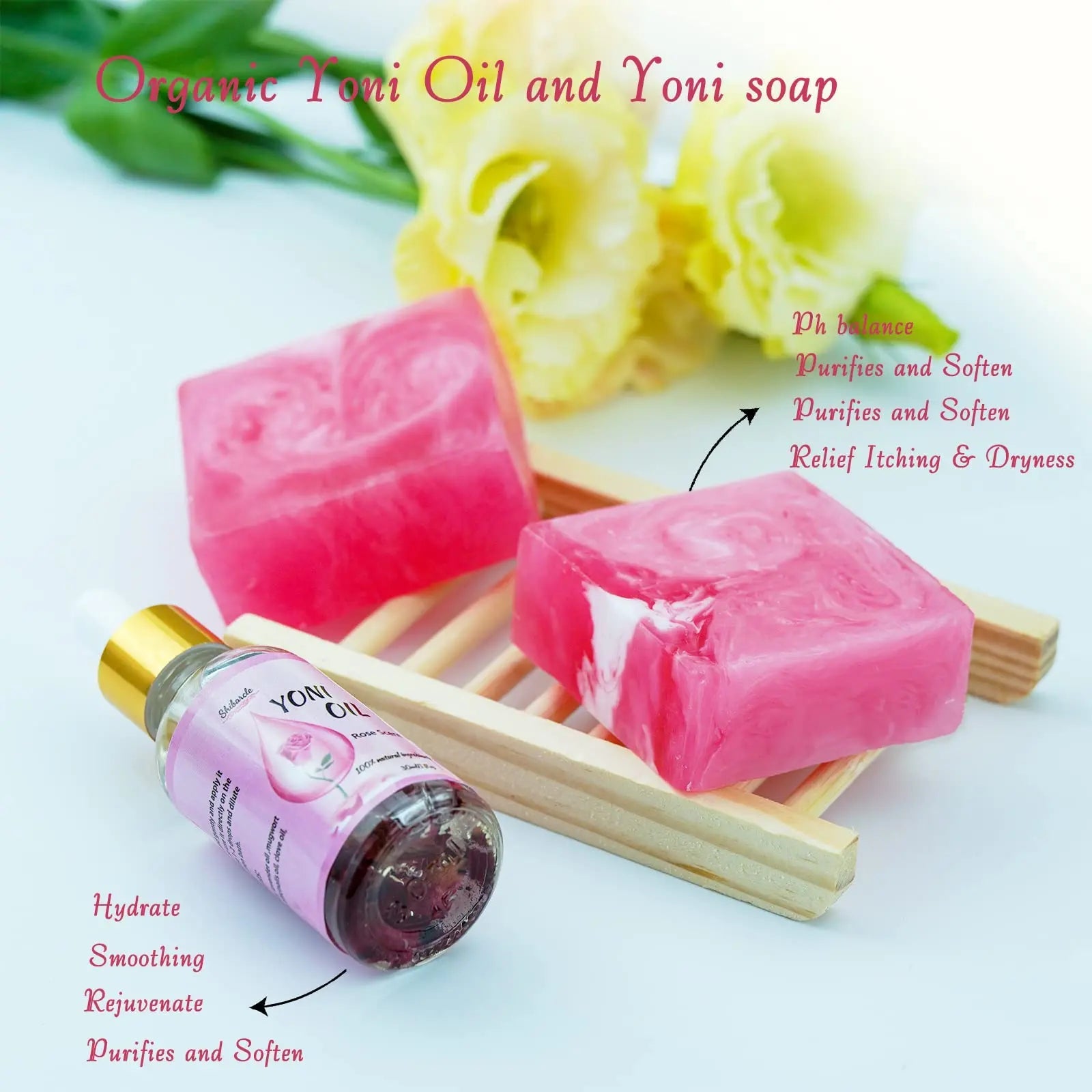 Yoni Soap Bars and Natural Yoni Oil Set, Yoni Oil Vaginal Wash for Women Feminine Wash Vaginial Shibarcle Au supplements