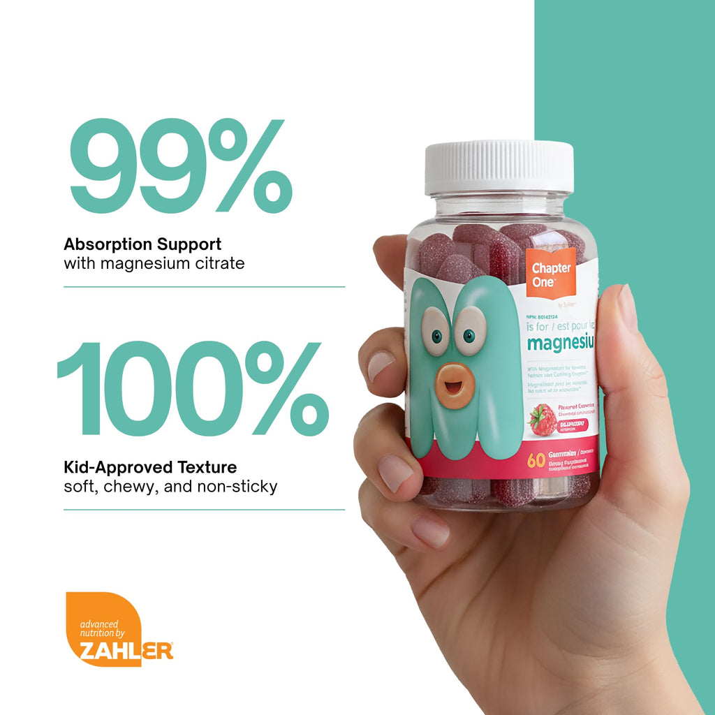 Chapter One Magnesium Gummies, Great Tasting Magnesium for Kids, Calm Kids Magnesium, Magnesium Gummies for Women and Men