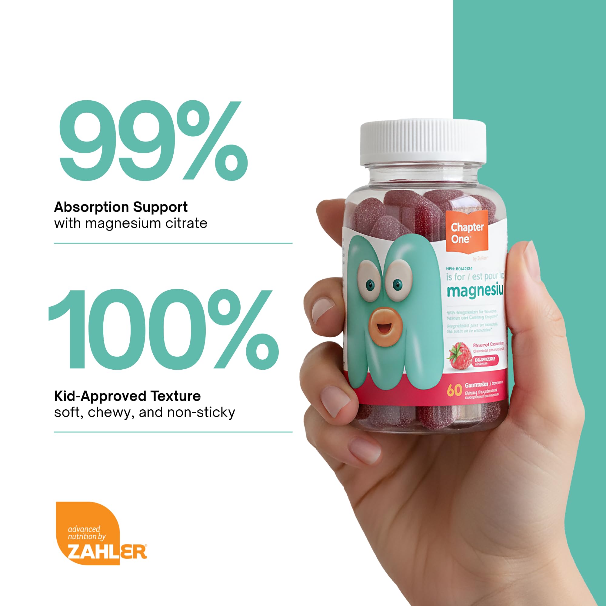 Chapter One Magnesium Gummies, Great Tasting Magnesium for Kids, Calm Kids Magnesium, Magnesium Gummies for Women and Men