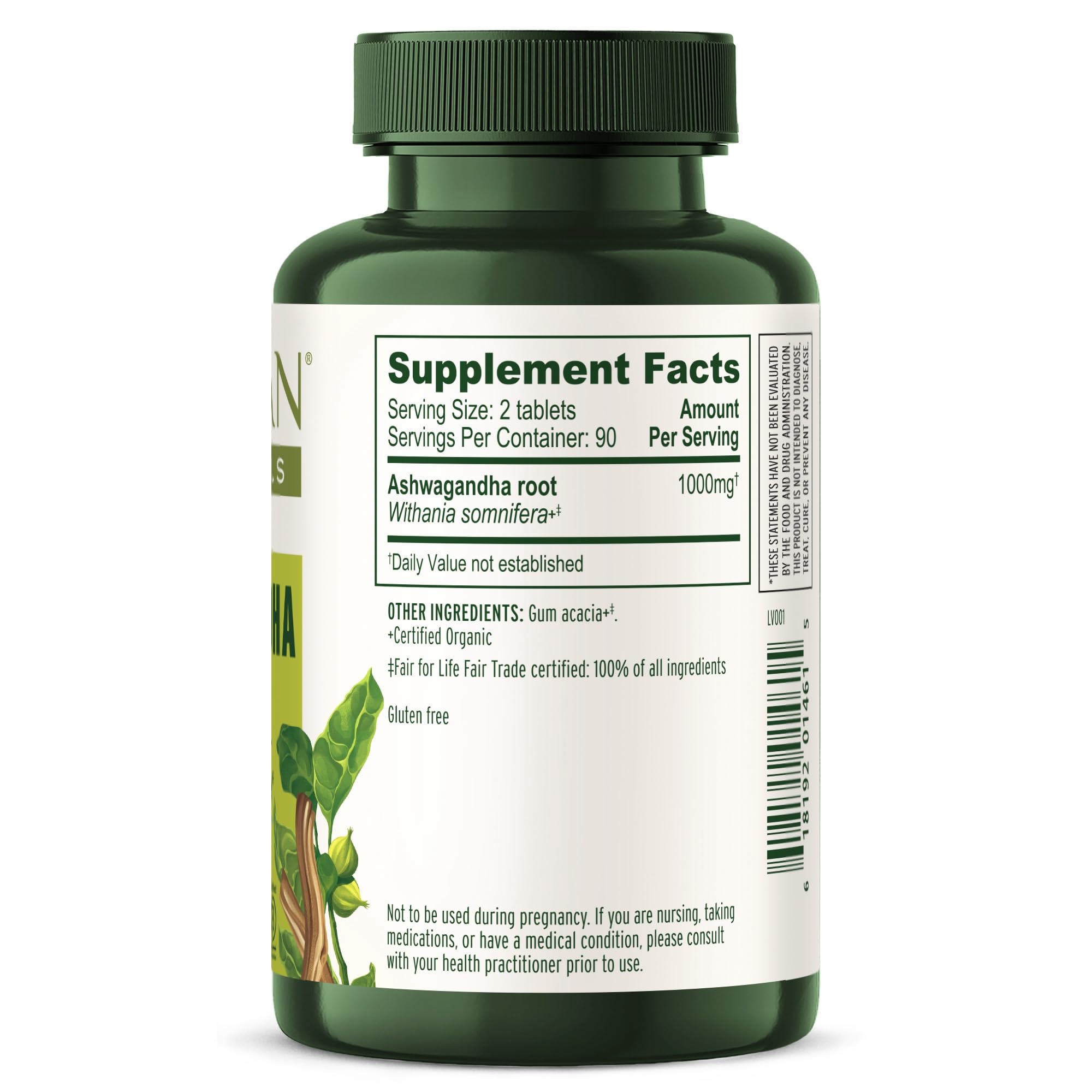 Banyan Botanicals Organic Ashwagandha - 1000mg per Serving - Cortisol Manager & Stress Relief Supplement - Adrenal Support for Mood, Restful Sleep & Muscle Recovery - 180 Tablets - Non-GMO, Vegan* Banyan Botanicals Au supplements