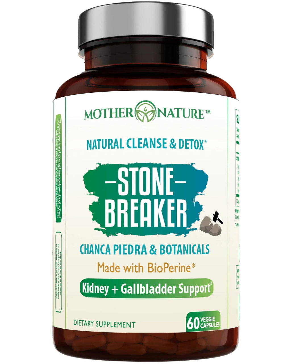 Stone Breaker Chanca Piedra Capsules, Dissolve Kidney & Gallbladder, Detoxify Urinary Tract, Flush Impurities, Kidney Support with Celery Seed Extract - 60 Veg Capsules Mother Nature Organics Superfoods for Organic Living Au supplements
