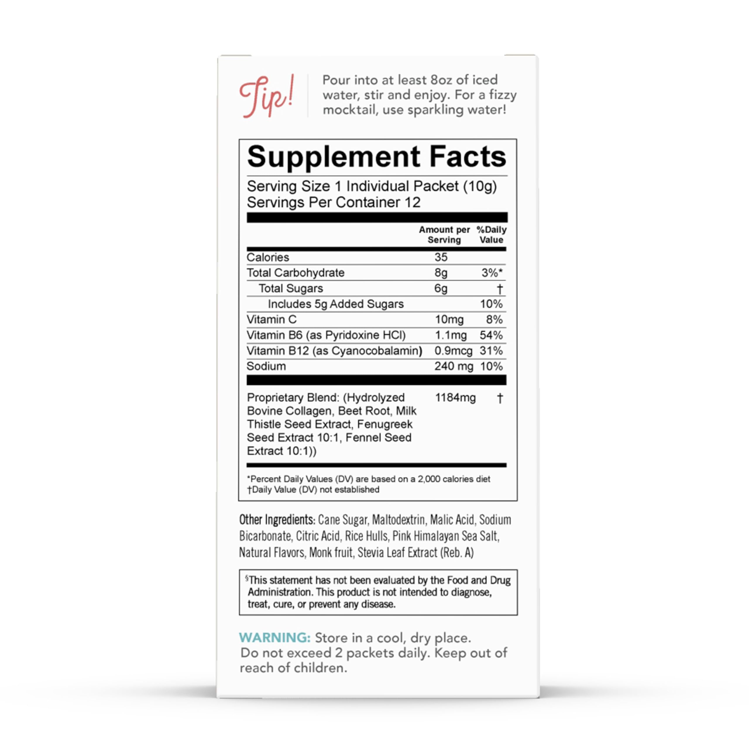 Munchkin Milkmakers Lactation Drink Mix Supplement with B Vitamins/Collagen/Fenugreek & Milk Thistle for Breastfeeding Moms, Berry Lemonade, 12 Count