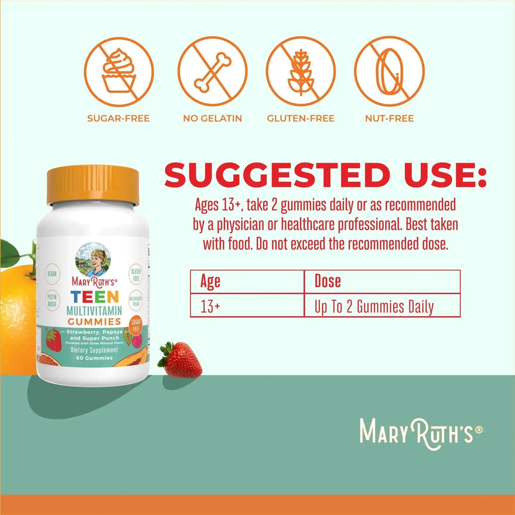 MaryRuth Organics Multivitamin for Teens | Teen Multivitamin Multimineral Gummies with Vitamin B, C, D and E, Biotin, Zinc MaryRuth Organics Au supplements