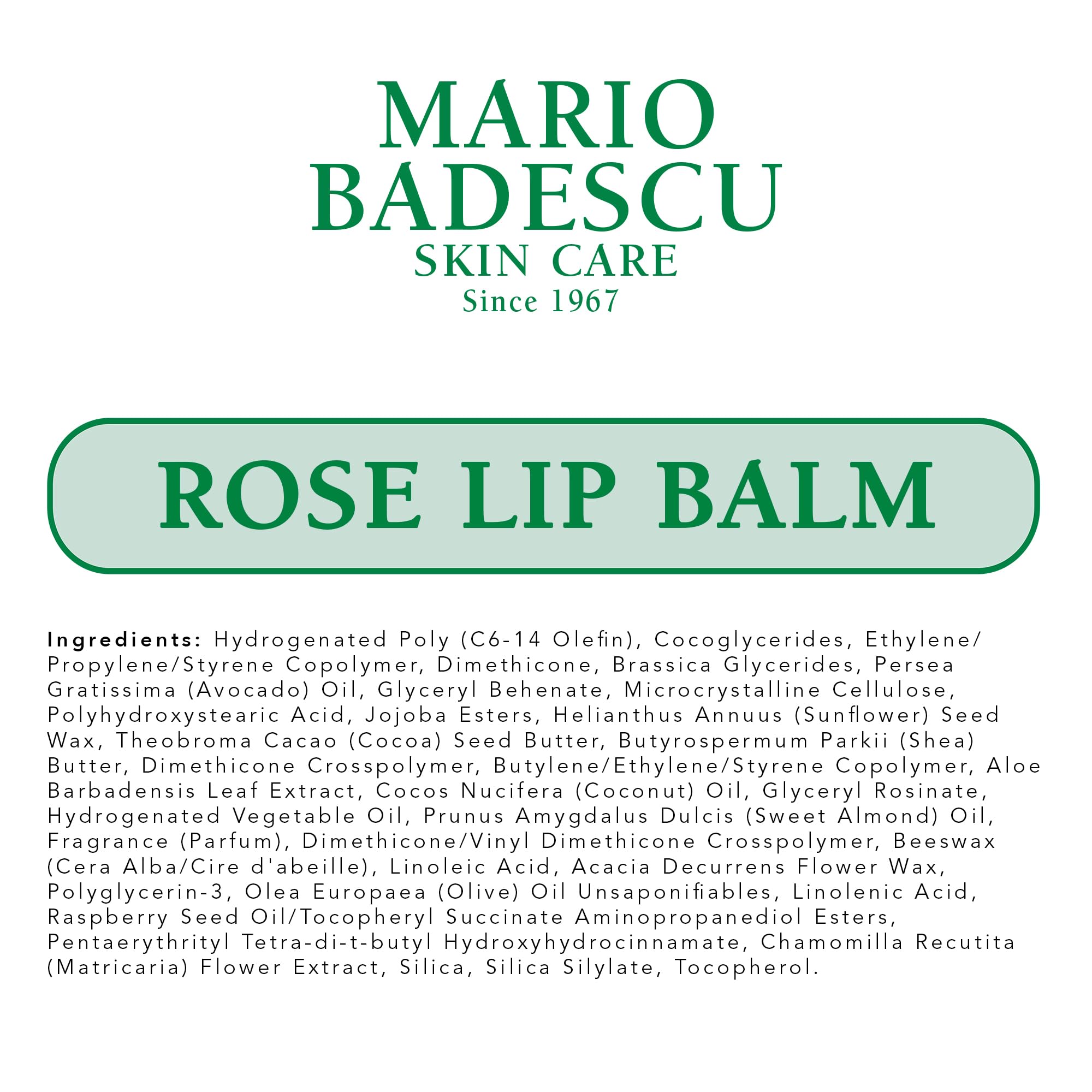Mario Badescu Moisturizing Rose Lip Balm for Dry Cracked Lips, Infused with Coconut Oil and Shea Butter