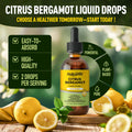 HOLLEGEND Citrus Bergamot Liquid Drops, Organic Citrus Bergamot 1000mg Supplement, Plus Soursop, CoQ10, Vitamin D3, K2,