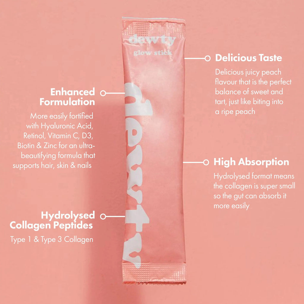 Dewty Collagen Drink - Peach Flavour Daily Collagen Supplements for Women - Individual Collagen Sachets Dewty Au supplements