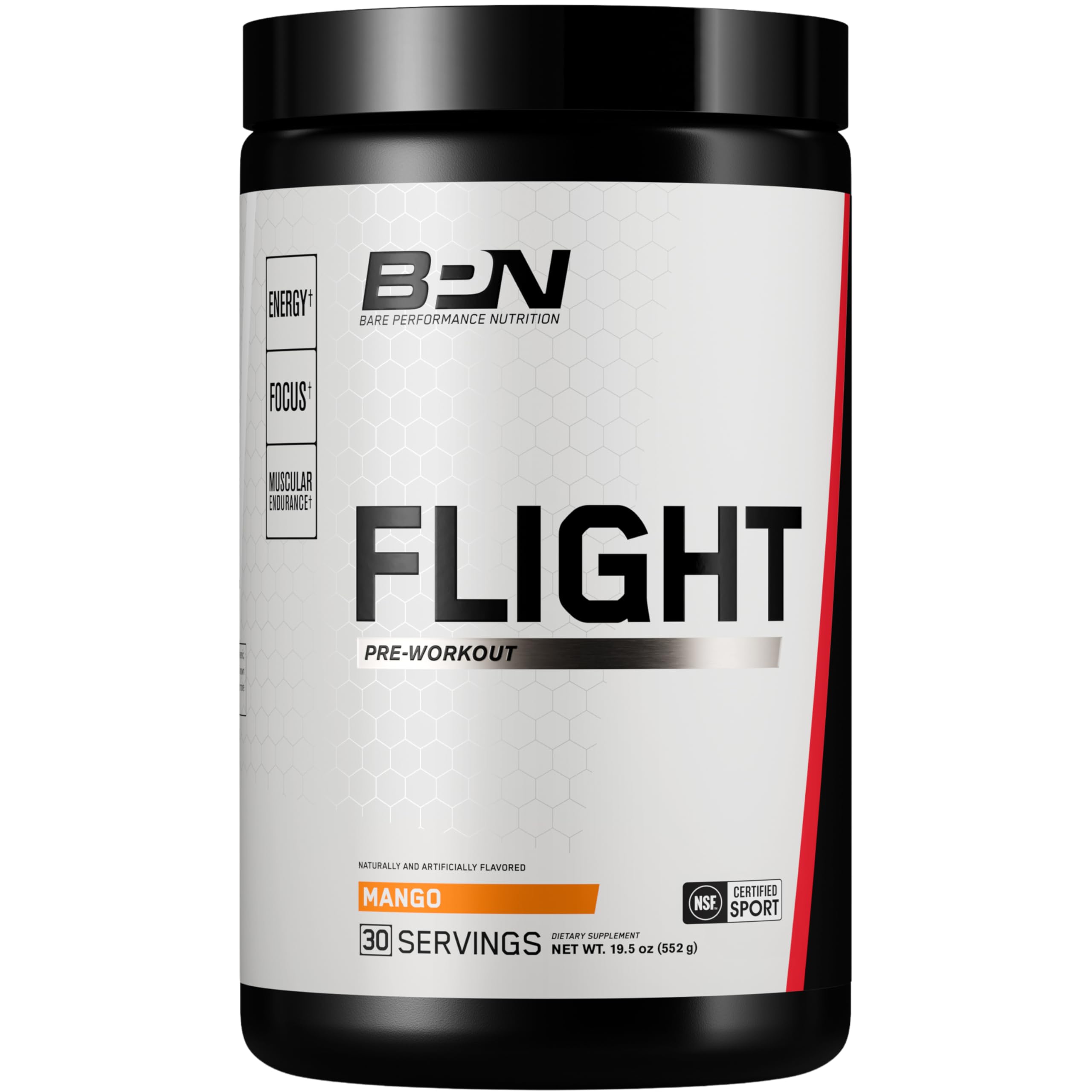 BARE PERFORMANCE NUTRITION BPN Flight Pre Workout, Supports Energy and Mental Focus, Improved Endurance & Muscle Pumps with CarnoSyn