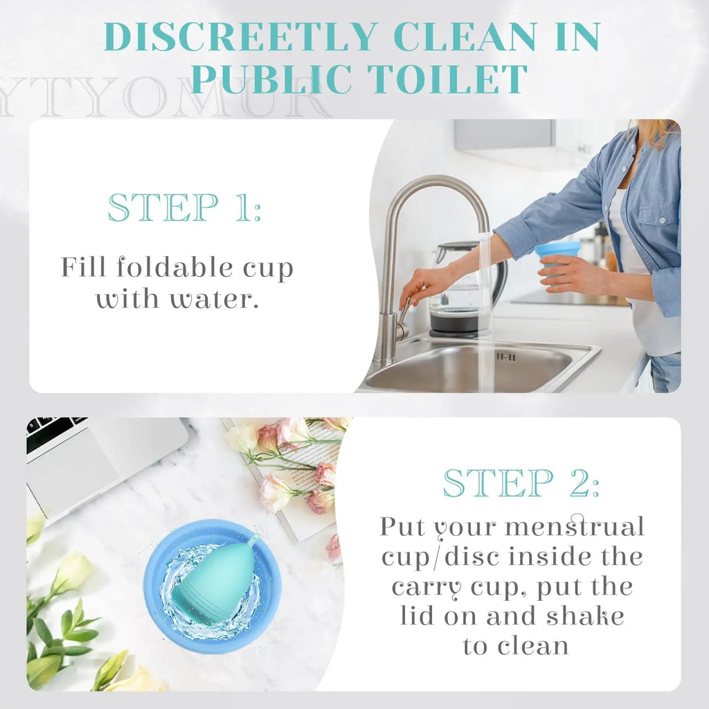 YTYOMUR Menstrual Cup Set, 2 Soft Period Cup Come with Collapsible Cleaner Cup YTYOMUR Au supplements