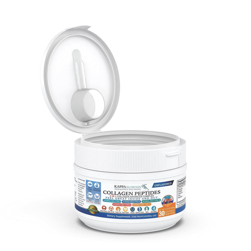 KAPPA NUTRITION Collagen Peptides Powder, 5 in 1 Multi-Collagen Advanced Complex with Hydrolyzed Collagen Peptides, Supports Skin, Hair, Nails, Joints & Bones / 30 Servings KAPPA NUTRITION Au supplements