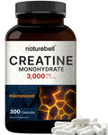 Creatine Monohydrate Capsules 3,000mg Per Serving, 300 Count | Micronized, Unflavored Creatine Pills | Pre-Workout & Muscle Strength Support | Easy to Swallow, Filler-Free | 50 Servings NatureBell Au supplements