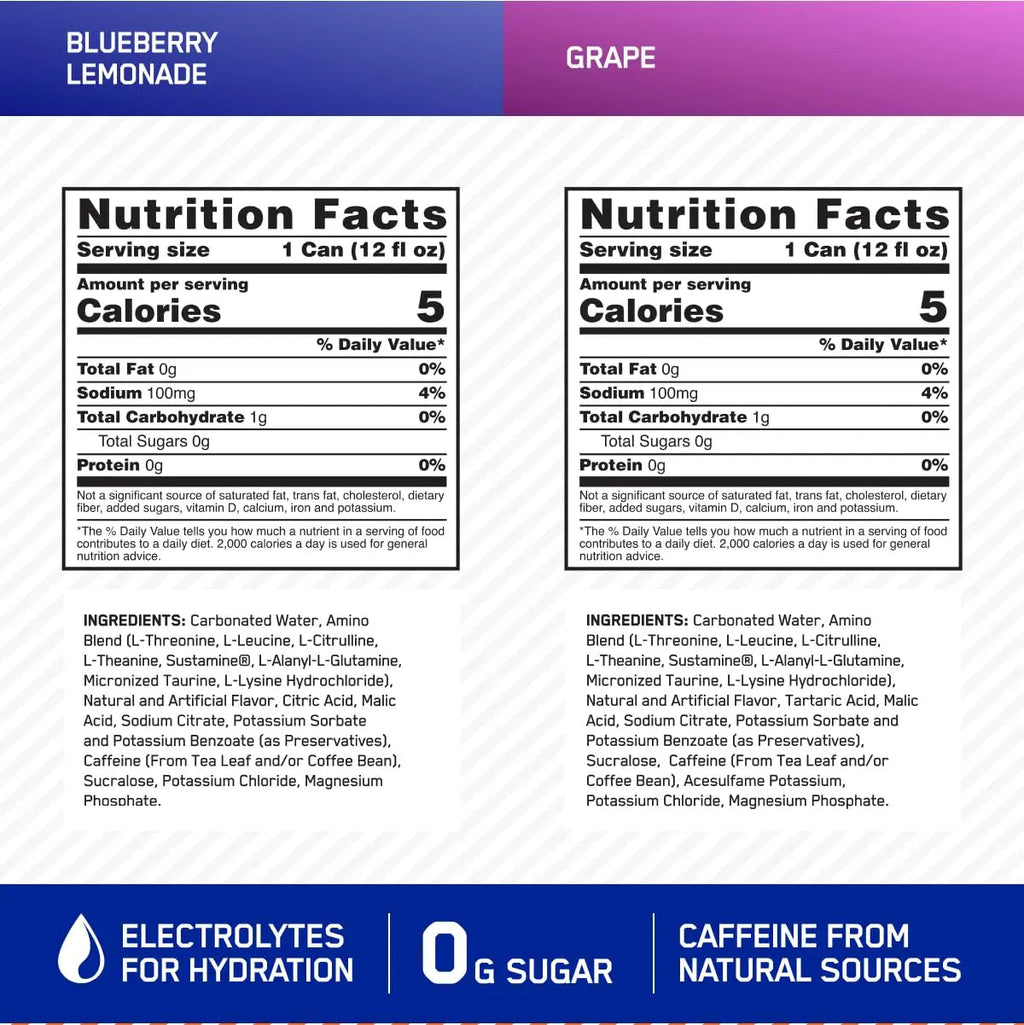Optimum Nutrition Amino Energy Sparkling Hydration Drink, Electrolytes, Caffeine, Amino Optimum Nutrition Au supplements