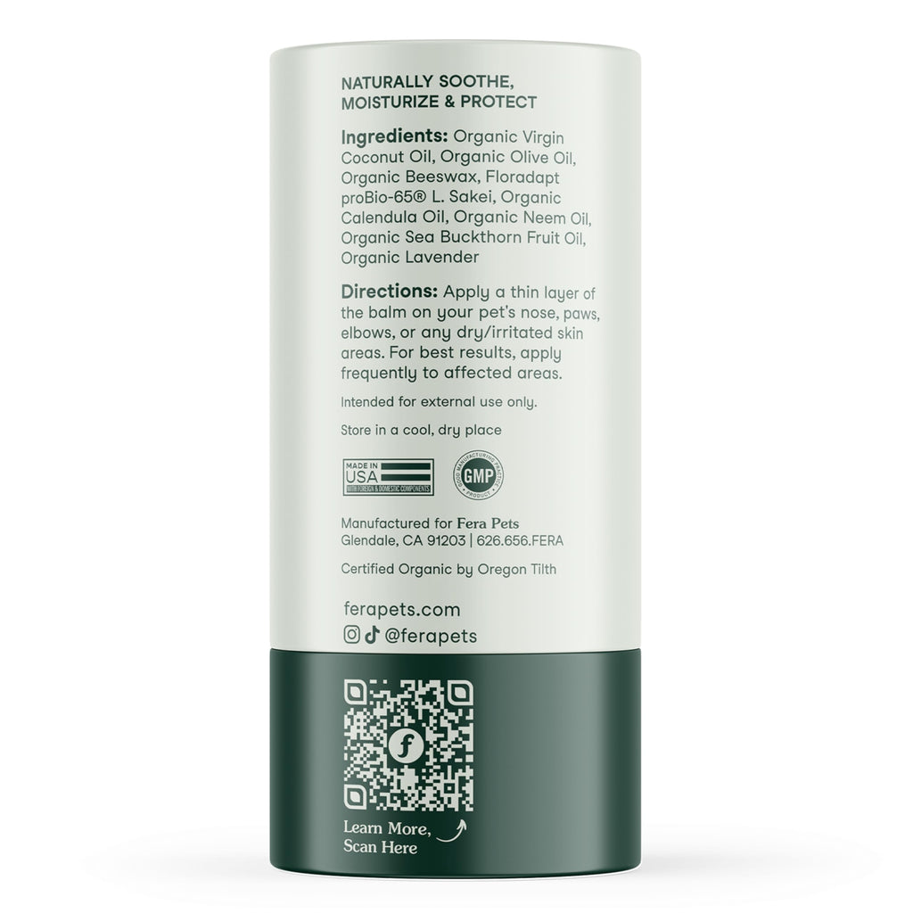 Fera Pets PawBiome® - Cat & Dog Balm for Paws and Nose with Postbiotics - Encourages Skin Recovery - Balances Skin Microbiome - Supports The Skin's Natural Barrier - 2 oz Stick Fera Pets Au supplements